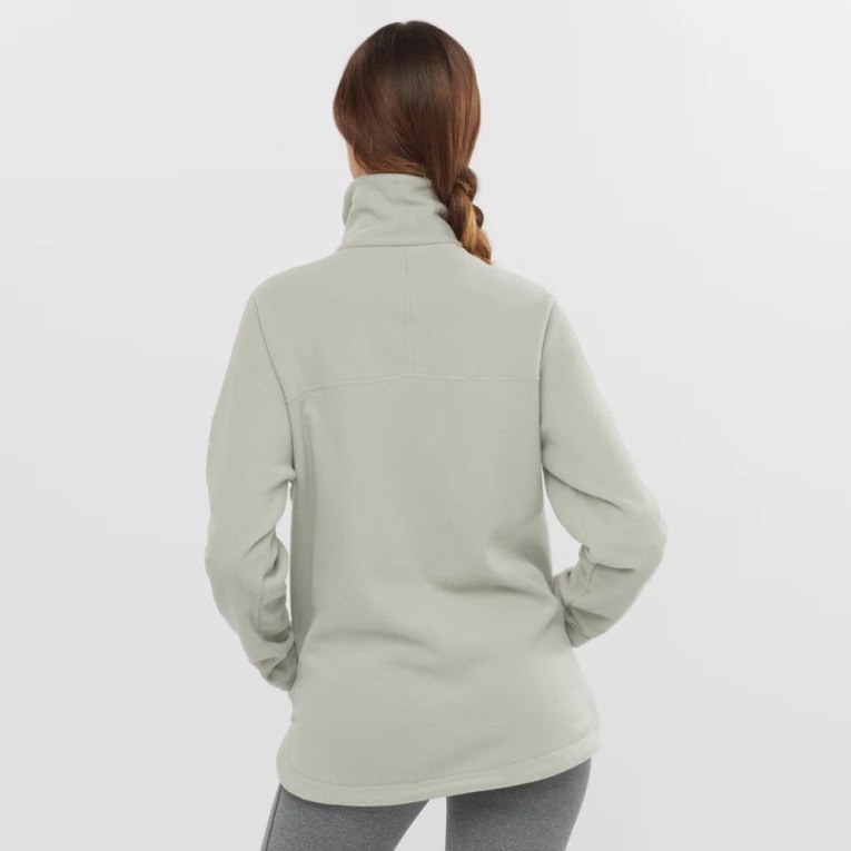 Light Grey Salomon Essential Cosy Fleece Women's Sweatshirt | PH 09816F